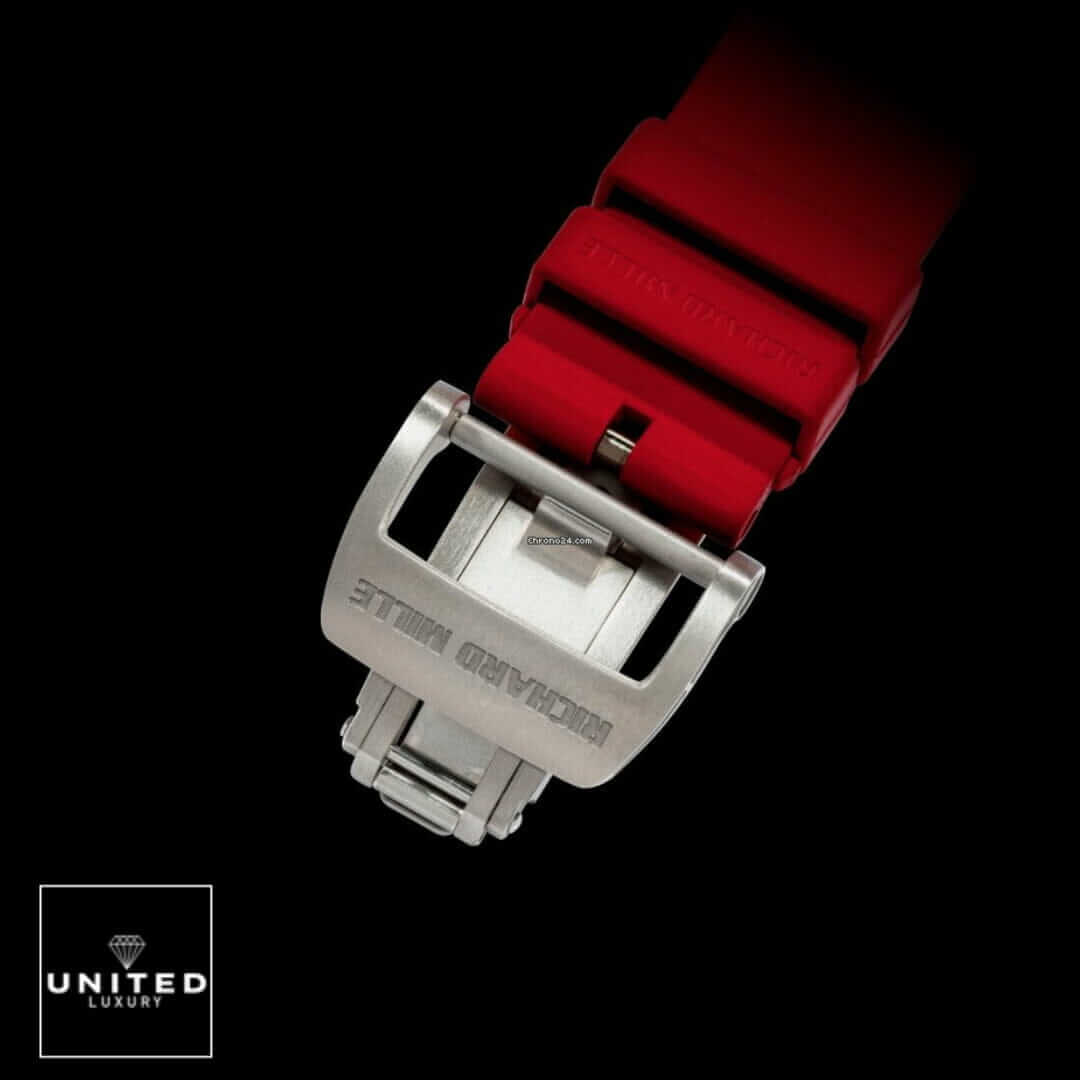 Richard Mille RM 11-03 "Red Quartz TPT" Authentic Clone 1:1 Yeni Proje 2 17 Richard Mille Red Rubber Bracelet Replica stainless steel clasp black background