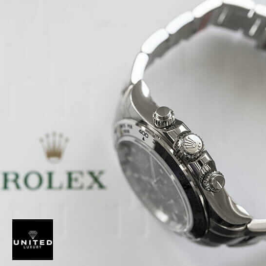 Rolex Daytona Cosmograph 116509 "White Gold Blue Dial" Mirror Clone Quality rolex 116509 blue dial replica 3 Rolex Daytona 116509 S.Steel Button & Crown Pusher Replica on the Rolex Box