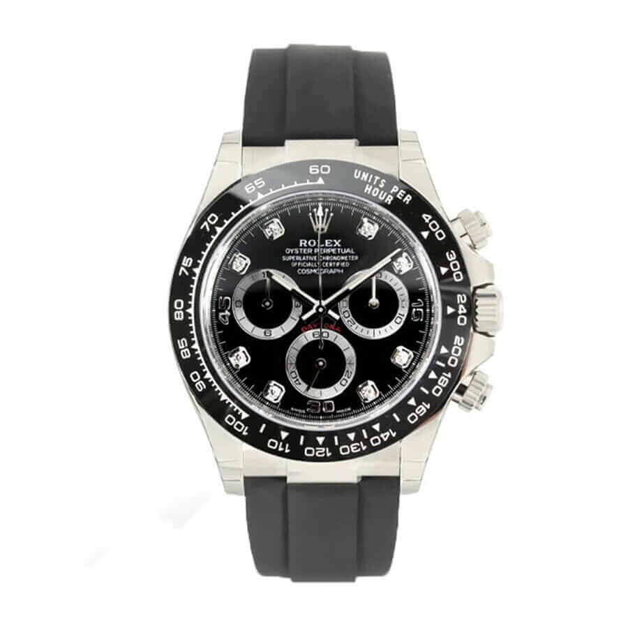 rolex-cosmograph-daytona-black-steel-dial-116519ln Rolex Daytona Cosmograph 116519LN "Oysterflex" 1:1 Clone Edition - Image 1