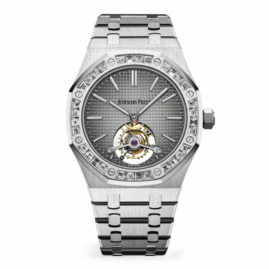 AP-Extra-Diamond-Plat-Replica1 Audemars Piguet Royal Oak Tourbillon Extra-Thin 26510PT.OO.1220PT.01 "Platinum Diamond" Handcrafted Clone Quality - Image 1