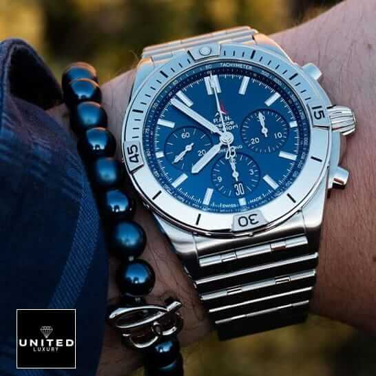 Breitling Chronomat "Frecce Tricolori" A13050 Top Grade Replica Breitling Frecce Tricolori Replica Breitling Frecce Tricolori Replica on his arm