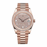 Rolex Day-Date 228345RBR "Everose Gold Diamond Bezel" Near Original Replica