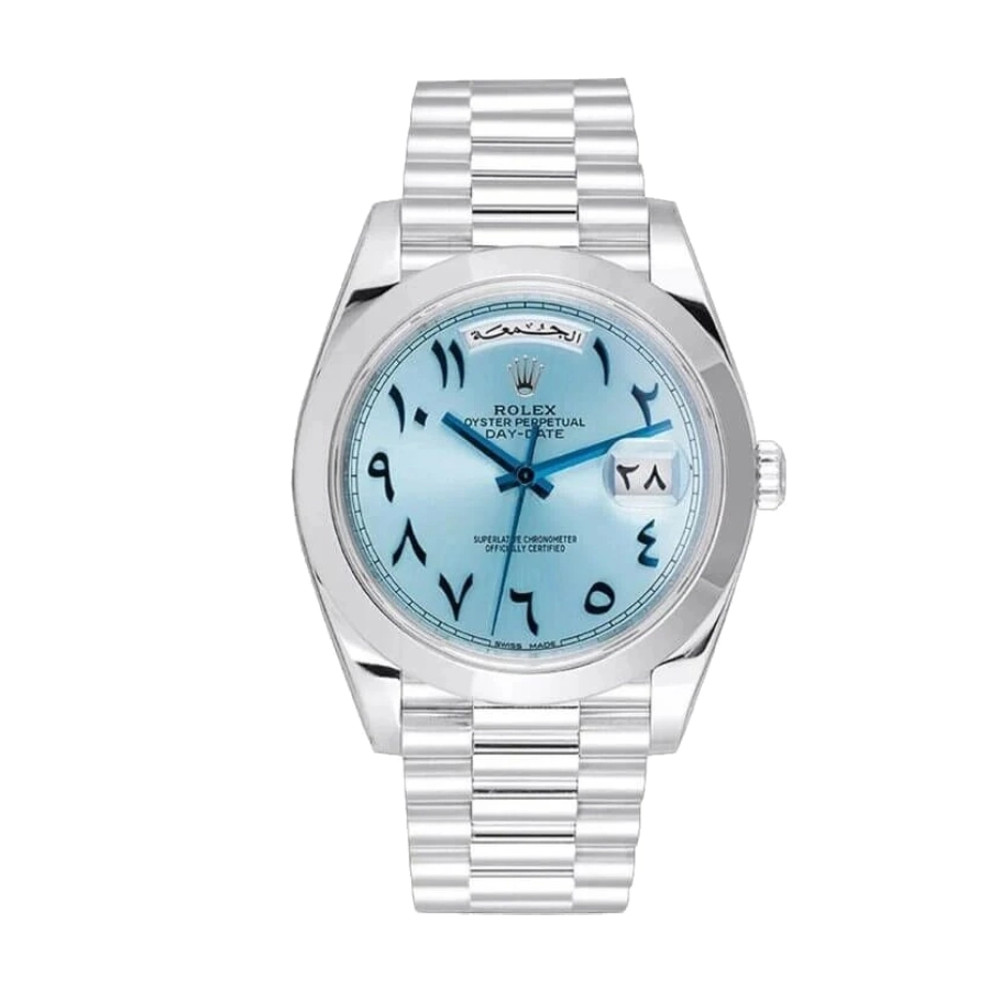 rolex-day-date-40-228206-ice-blue-arabic-dial-1 Rolex Day-Date 228206 "Ice Blue" First-Class Clone - Image 1