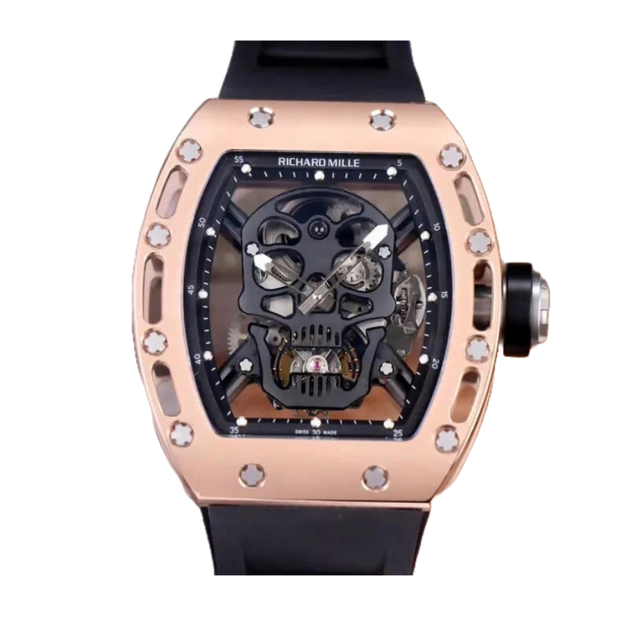richard-mille-rm52-01-tourbillion-rose-gold-replica-8 Richard Mille RM 52-01 Tourbillon "Skull" Dial Rose Gold Detailed Replica - Image 1